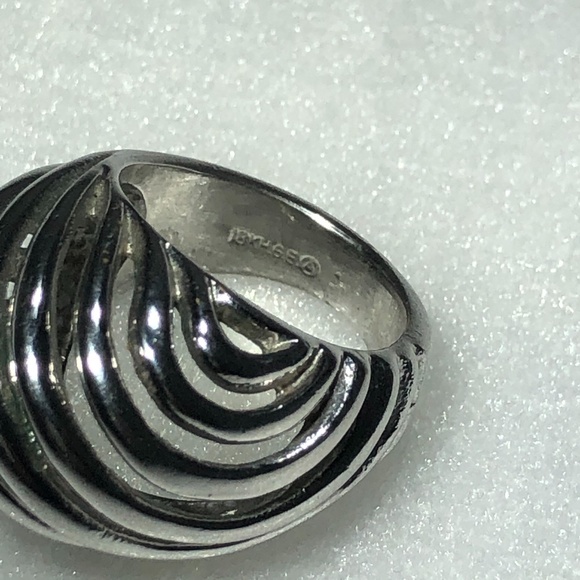 VINTAGE 18KHGE SILVER DOME RING SIZE 6 - Picture 14 of 14